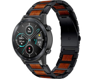 Strap-it Bracelet bois/acier Honor Magic Watch 2 46mm (noir)