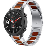 Strap-it Bracelet bois/acier Xiaomi Amazfit GTR 47mm (argent)