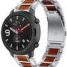 Strap-it Strap-it Bracelet bois/acier Xiaomi Amazfit GTR 47mm (argent) Strap-it Strap-it Bracelet bois/acier Xiaomi Amazfit GTR 47mm (argent)