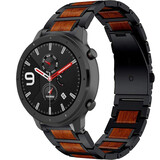 Strap-it Bracelet bois/acier Xiaomi Amazfit GTR 47mm (noir)