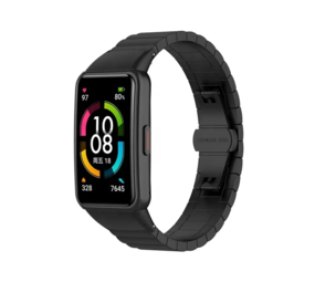 Strap-it Bracelet en métal Huawei Band 6 (noir)