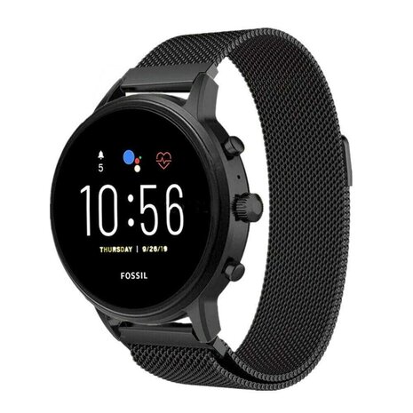 Strap-it Strap-it Bracelet Milanais Fossil Gen 5e 44mm (noir)