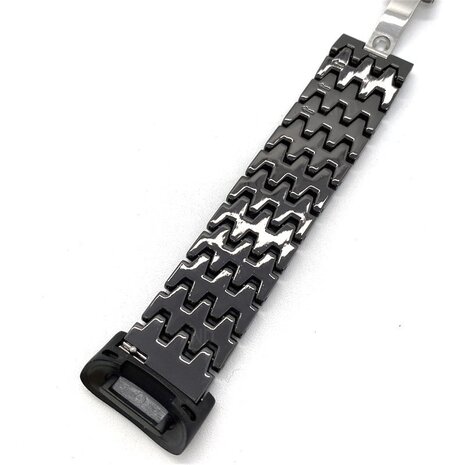 Strap-it Strap-it Bracelet acier dragon Fitbit Charge 5 (noir)