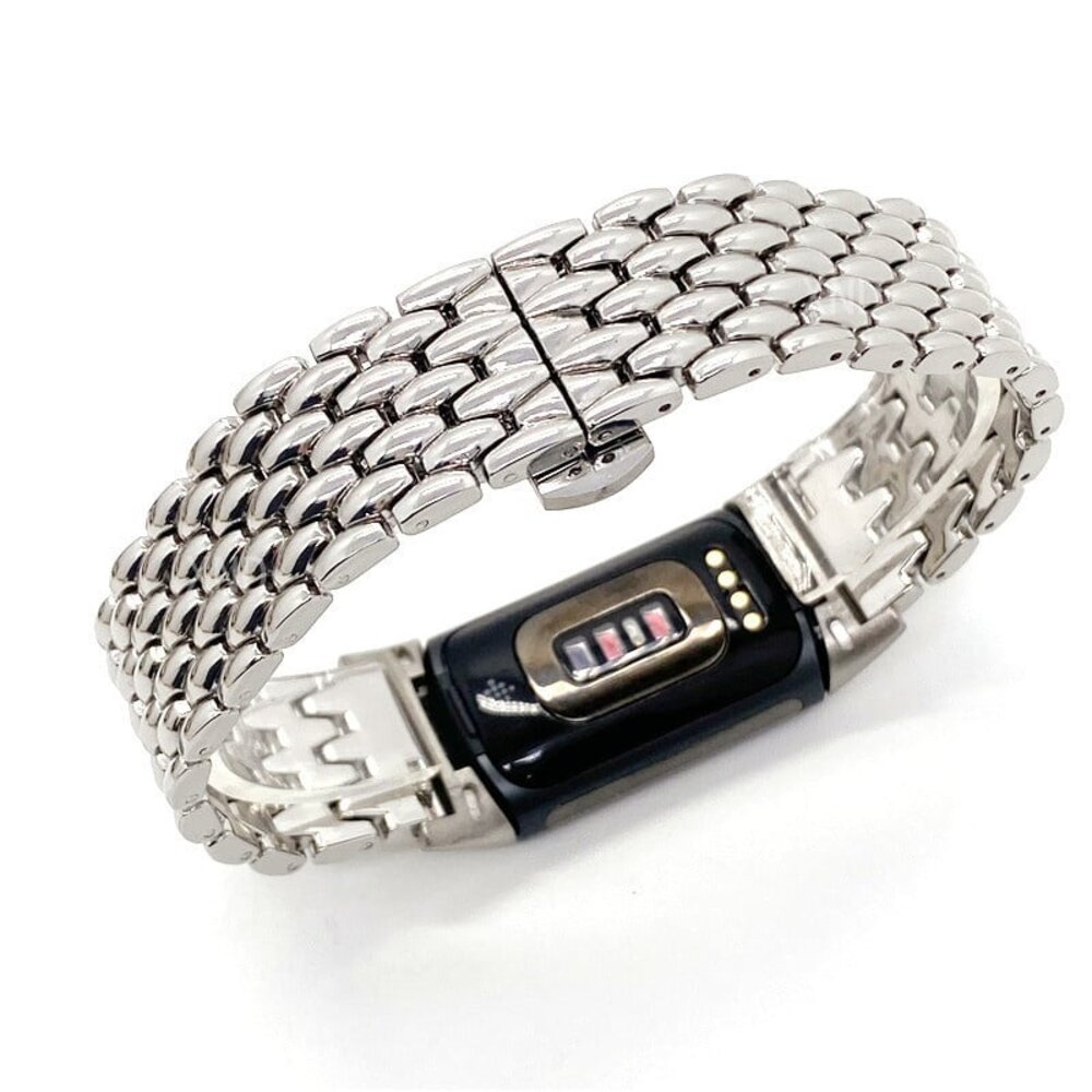 Strap-it Strap-it Bracelet acier dragon Fitbit Charge 5 (argent)