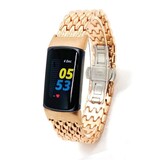 Strap-it Bracelet acier dragon Fitbit Charge 5 (or rose)