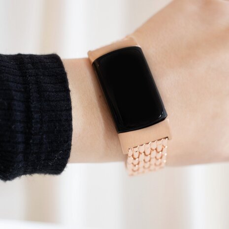 Strap-it Strap-it Bracelet acier dragon Fitbit Charge 5 (or rose) Strap-it Strap-it Bracelet acier dragon Fitbit Charge 5 (or rose)