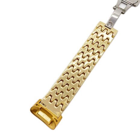 Strap-it Strap-it Bracelet acier dragon Fitbit Charge 5 (or)