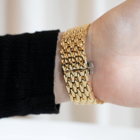 Strap-it Strap-it Bracelet acier dragon Fitbit Charge 5 (or)