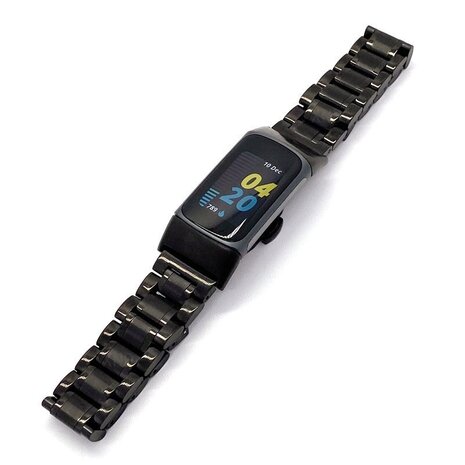Strap-it Strap-it Bracelet en métal Fitbit Charge 5 (noir)