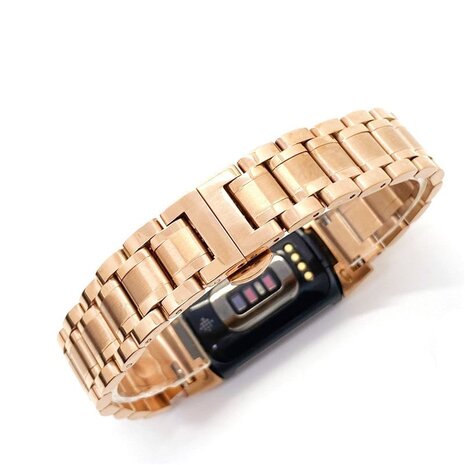 Strap-it Strap-it Bracelet en métal Fitbit Charge 5 (or rose)