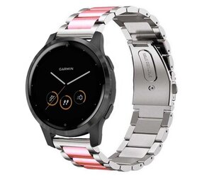 Strap-it Bracelet acier Garmin Vivoactive 4s (argent/rose)