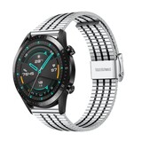 Strap-it Bracelet acier de luxe Huawei Watch GT 2 (argent/noir)
