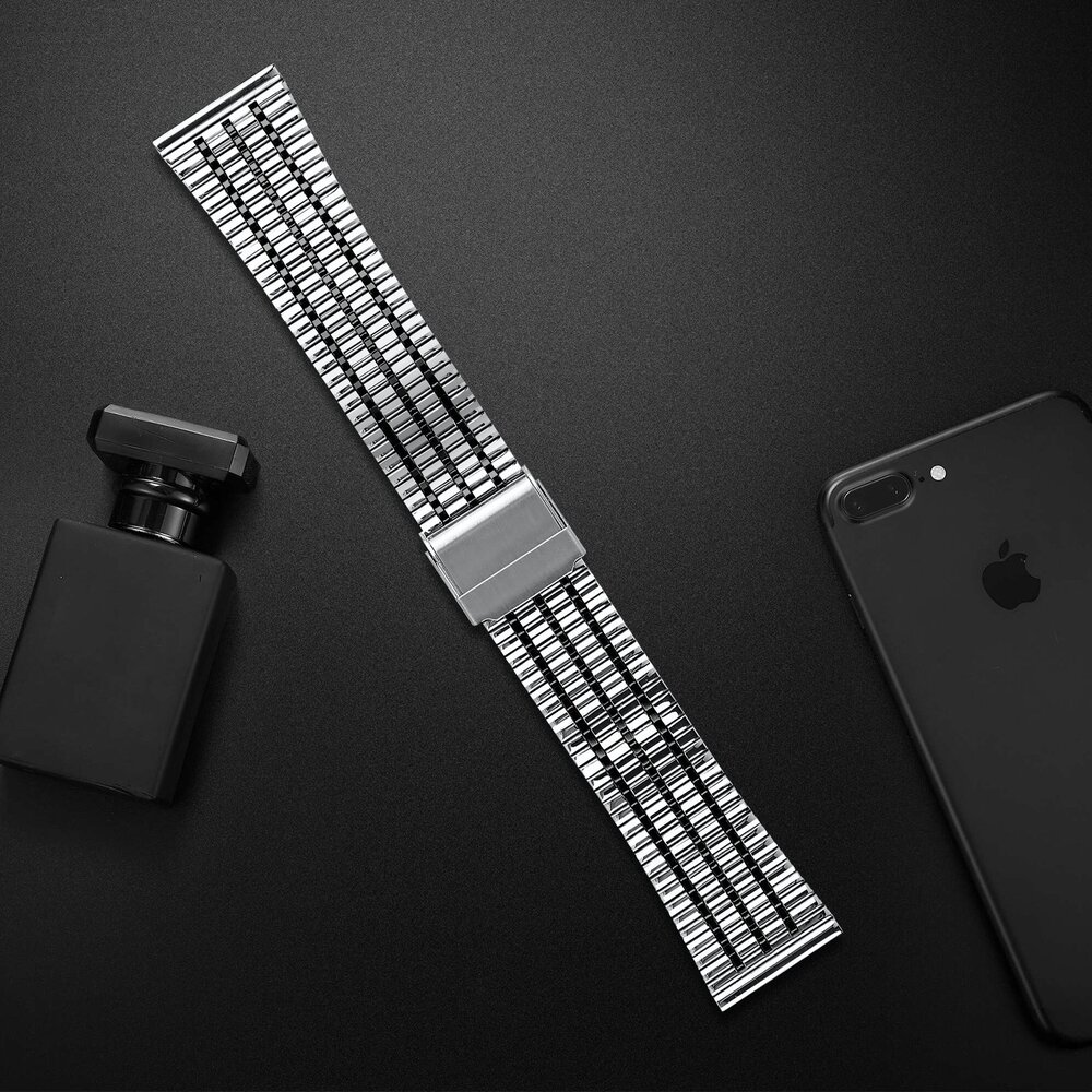 Strap-it Strap-it Bracelet acier de luxe Huawei Watch GT 2 (argent/noir)