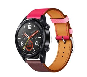 Strap-it Bracelet cuir Huawei Watch GT 2 (rose vif/rougemarron) Strap-it Bracelet cuir Huawei Watch GT 2 (rose vif/rougemarron)