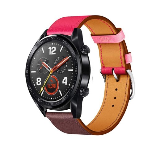 Strap-it Strap-it Bracelet cuir Huawei Watch GT 2 (rose vif/rougemarron)