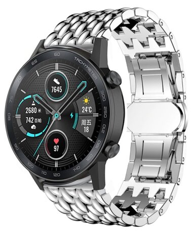 Strap-it Strap-it Bracelet acier dragon Honor Magic Watch 2 (argent)