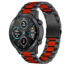 Strap-it Bracelet acier Honor Magic Watch 2 (noir/rouge)