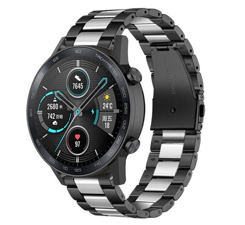 Strap-it Strap-it Bracelet acier Honor Magic Watch 2 (noir/argent)