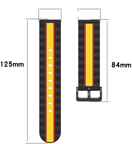 Strap-it Strap-it Bracelet sport spécial Honor Magic Watch 2 (noir/jaune) Strap-it Strap-it Bracelet sport spécial Honor Magic Watch 2 (noir/jaune)