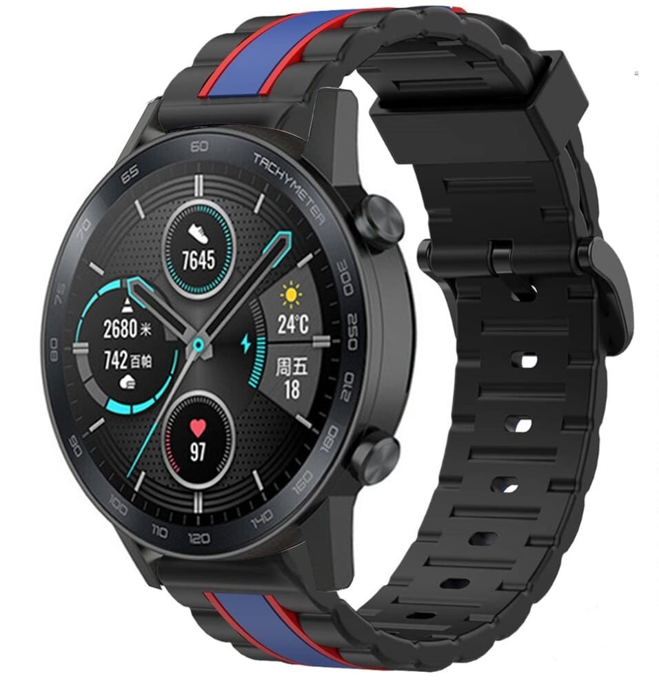 Strap-it Strap-it Bracelet sport spécial Honor Magic Watch 2 (noir/blauw)