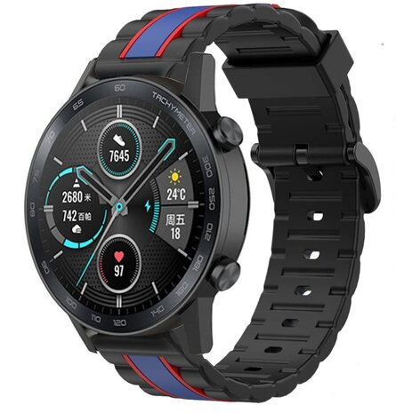 Strap-it Strap-it Bracelet sport spécial Honor Magic Watch 2 (noir/blauw)