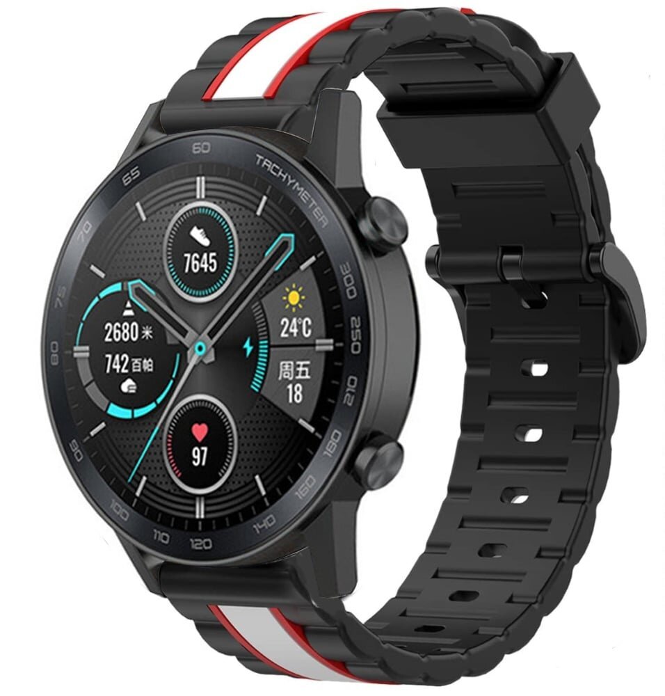 Strap-it Strap-it Bracelet sport spécial Honor Magic Watch 2 (noir/blanc)