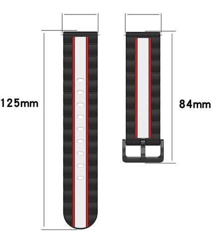 Strap-it Strap-it Bracelet sport spécial Honor Magic Watch 2 (noir/blanc)