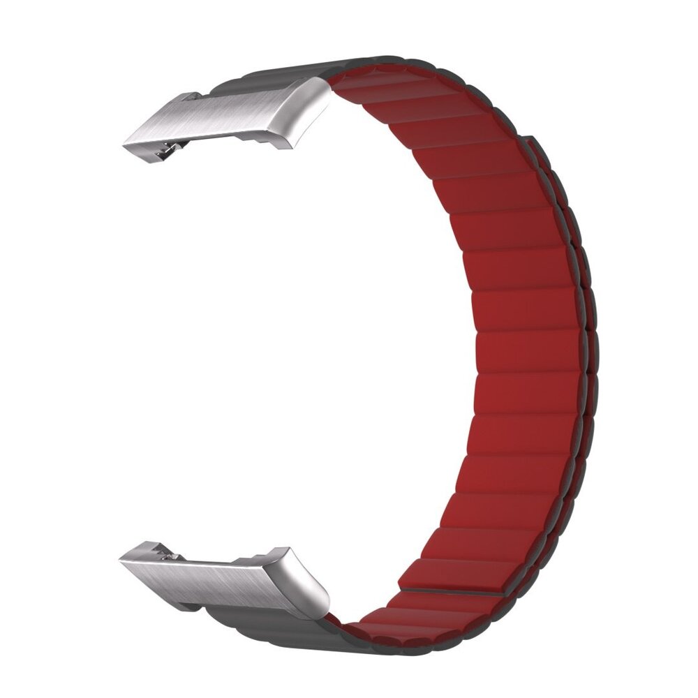 Strap-it Strap-it Bracelet silicone link Oppo Watch Free (gris/bordeaux)