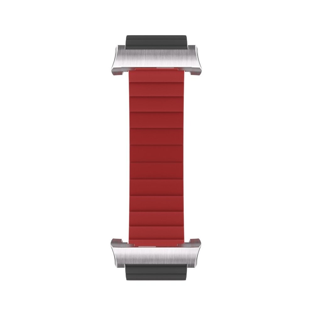 Strap-it Strap-it Bracelet silicone link Oppo Watch Free (gris/bordeaux)