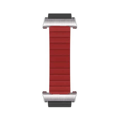 Strap-it Strap-it Bracelet silicone link Oppo Watch Free (gris/bordeaux)