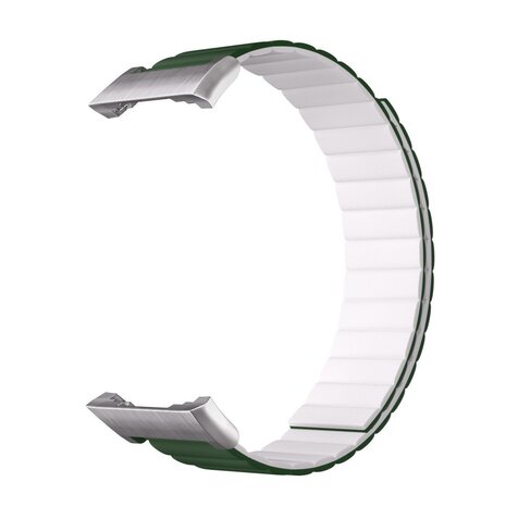 Strap-it Strap-it Bracelet silicone link Oppo Watch Free (vert/blanc)