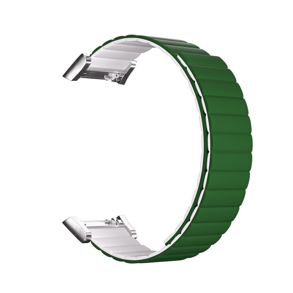 Strap-it Strap-it Bracelet silicone link Oppo Watch Free (vert/blanc)