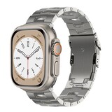 Strap-it Bracelet titane grain Apple Watch (argent)