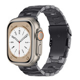 Strap-it Bracelet titane grain Apple Watch (gris foncé)