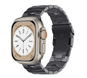 Strap-it Bracelet titane grain Apple Watch (gris foncé)