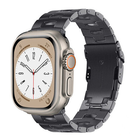 Strap-it Strap-it Bracelet titane grain Apple Watch (gris foncé)