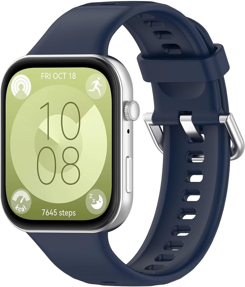 Strap-it Strap-it Bracelet silicone Huawei Watch Fit 3 (bleu foncé)