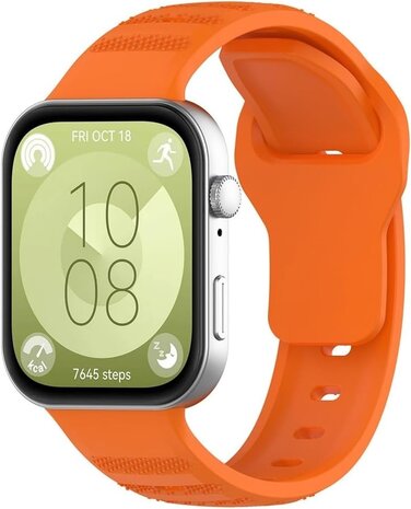 Strap-it Strap-it Bracelet silicone robuste Huawei Watch Fit 3 (oranje)