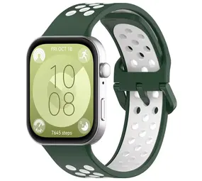 Strap-it Bracelet sport Huawei Watch Fit 3 (vert/blanc)
