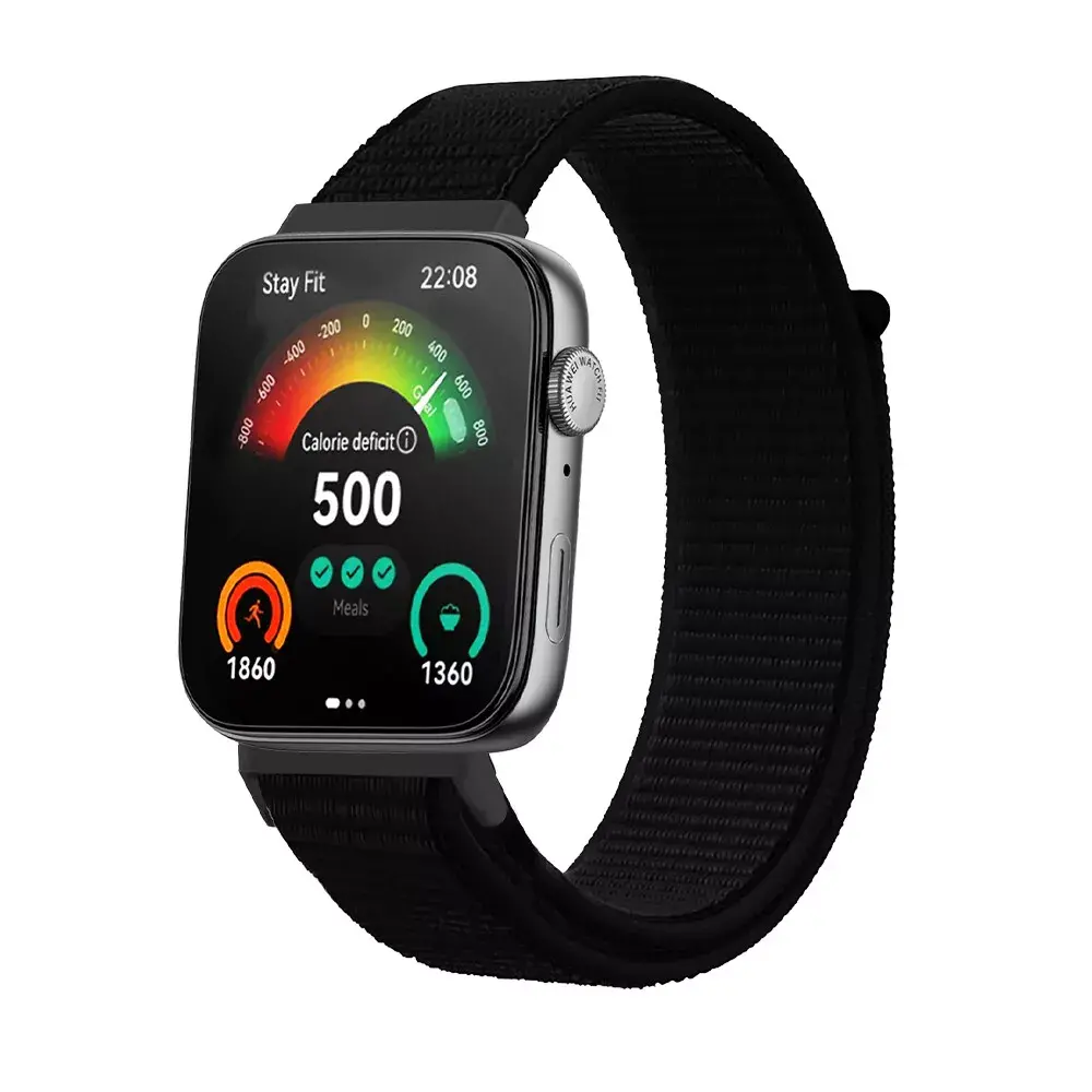 Strap-it Strap-it Bracelet nylon Huawei Watch Fit 3 (noir)