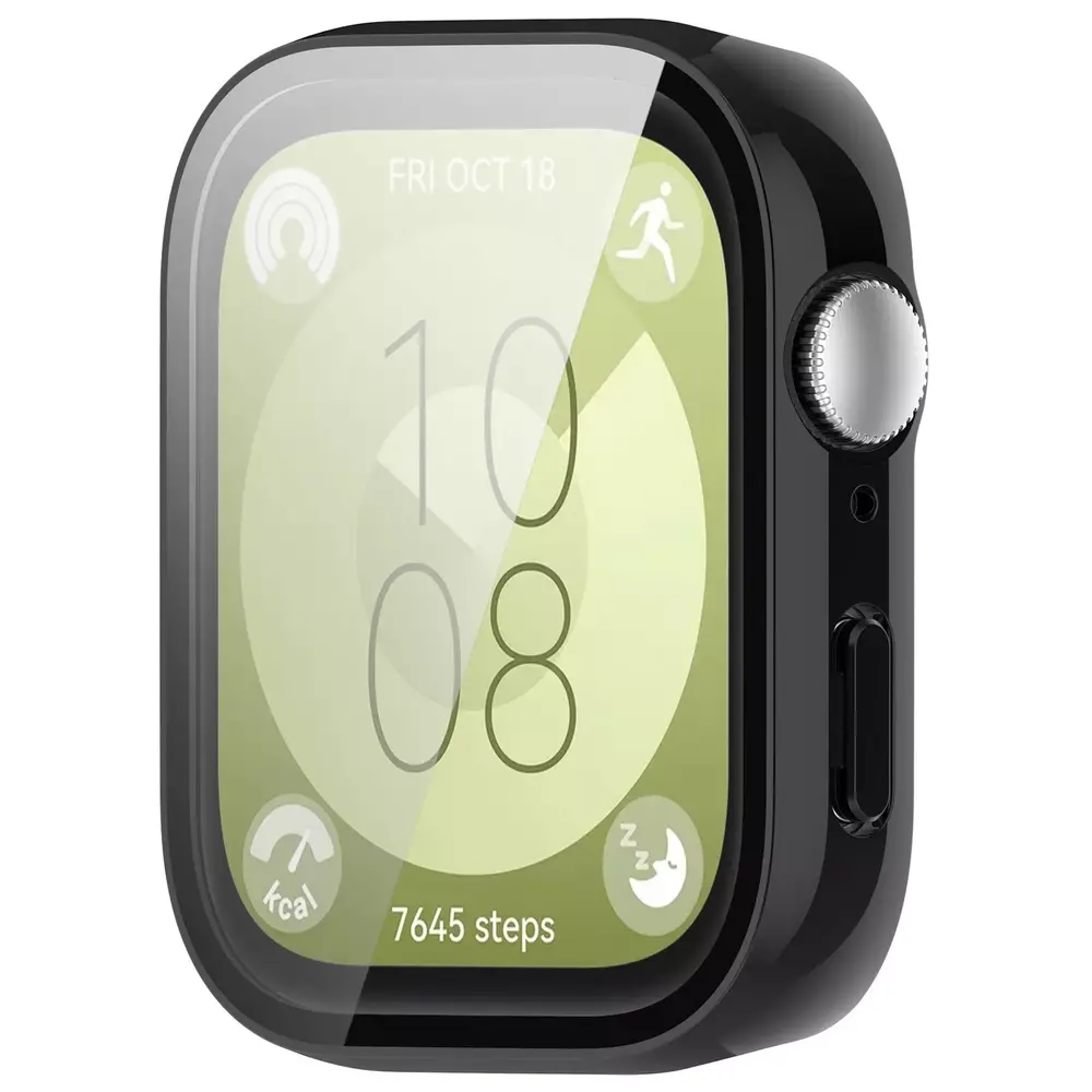 Strap-it Strap-it Coque rigide avec verre Huawei Watch Fit 3 (noir)