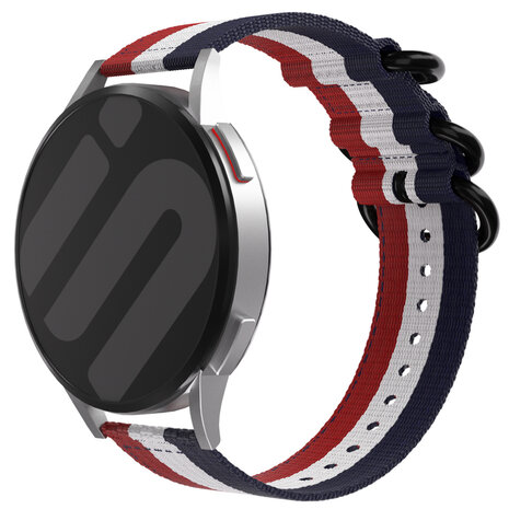 Strap-it Strap-it Bracelet nylon boucle Garmin Vivoactive 4 - 45mm - Tricolore