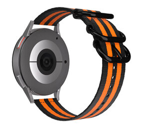 Strap-it Bracelet nylon boucle Huawei Watch GT 3 Pro 46mm (noir/orange)