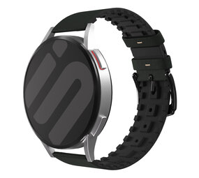 Strap-it Bracelet silicone/cuir Amazfit GTR 3 (Pro) (noir/vert)