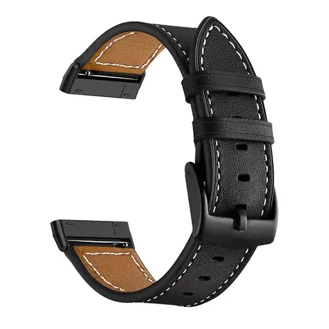 Strap-it Strap-it Bracelet cuir Fitbit Versa 4 (noir)