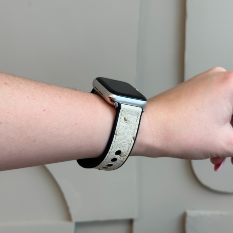 Strap-it Strap-it Bracelet hybride cuir Apple Watch (blanc sable)