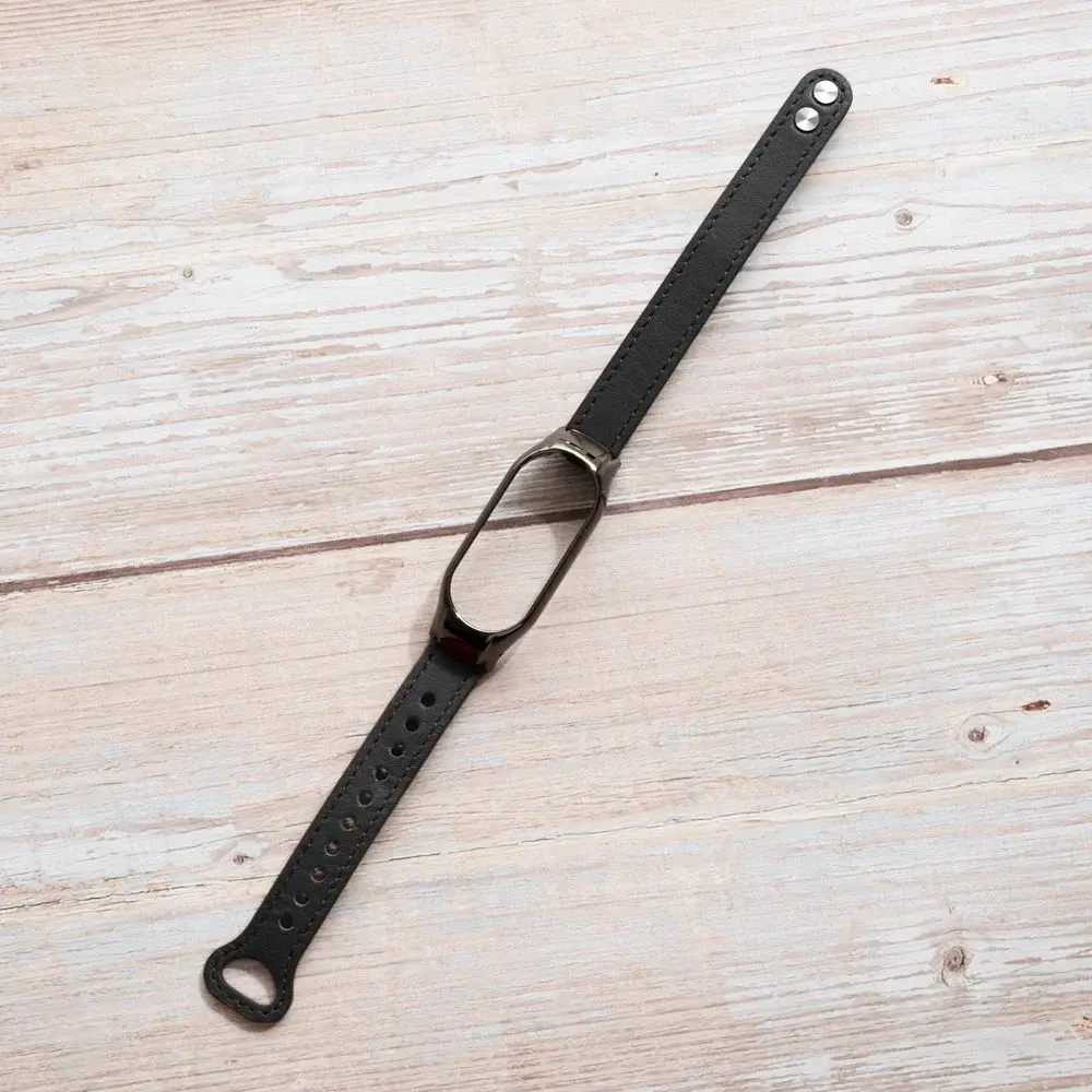 Strap-it Strap-it Bracelet cuir Xiaomi Mi Band 7 (noir)