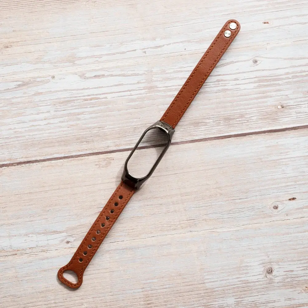 Strap-it Strap-it Bracelet cuir Xiaomi Mi Band 7 (marron)