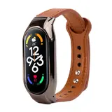 Strap-it Bracelet cuir Xiaomi Mi Band 7 (marron)