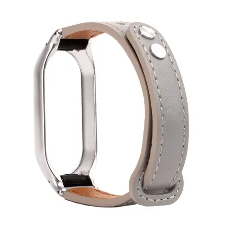 Strap-it Strap-it Bracelet cuir Xiaomi Mi Band 7 (gris)
